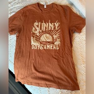 Pink Lily Sunny Days graphic tee in burnt orange size large